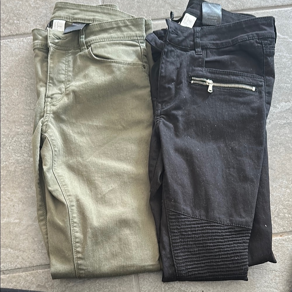 Olive and Black Pants Set